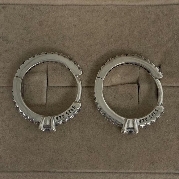 Pandora Sparkling Hoop Earrings - Picture 2 of 7